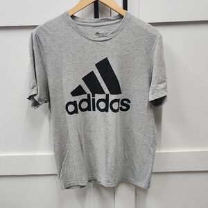 Adidas Heather Gray Tee Shirt with Black Logo